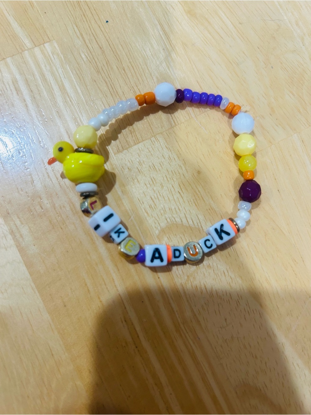 Yellow Duck Beaded Stretch Bracelet